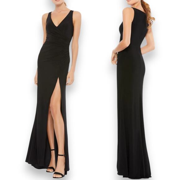 Mac Duggal‎ Ieena Women's 8 Ruched Sleeveless Mermaid Cut Ball Gown Black Formal - Picture 1 of 10